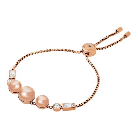 michael kors rose gold tone glass pearl slider bracelet|Michael Kors bracelet sale.